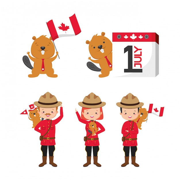 Free Vector happy canada day concept