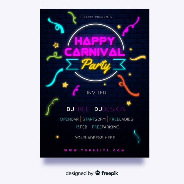 Happy carnival party flyer