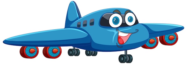 Free vector happy cartoon airplane character