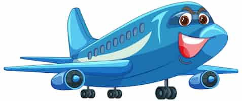 Free vector happy cartoon airplane character