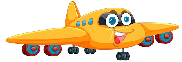 Happy Cartoon Airplane Character