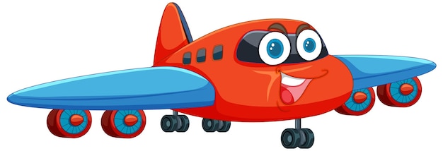 Free Vector happy cartoon airplane ready for takeoff