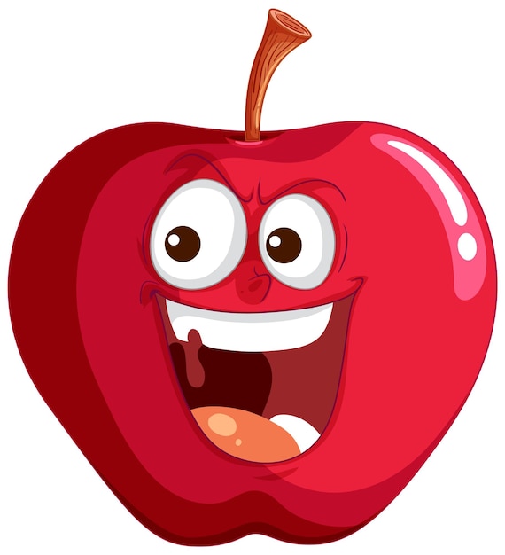 Free vector happy cartoon apple character