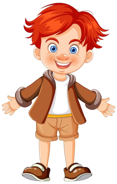 Free Vector happy cartoon boy ready for adventure