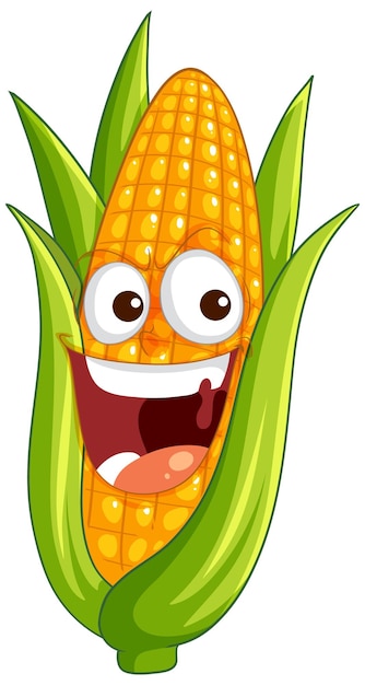 Free vector happy cartoon corn character