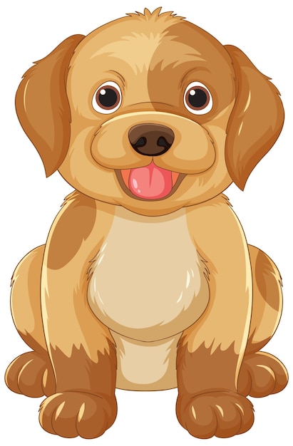 Free vector happy cartoon puppy sitting