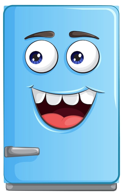 Free Vector happy cartoon refrigerator character