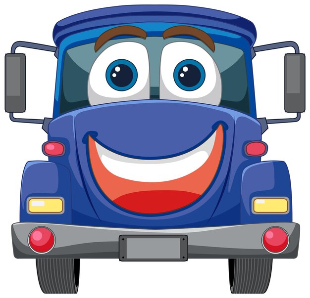 Happy Cartoon Vehicle Front View