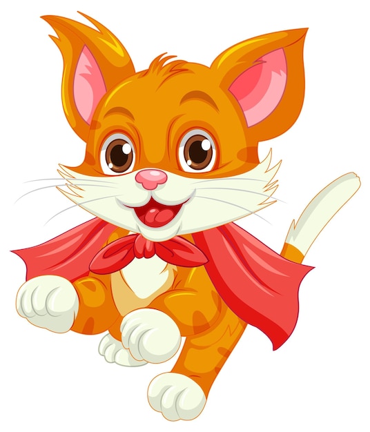 Free Vector happy cat superhero cartoon character