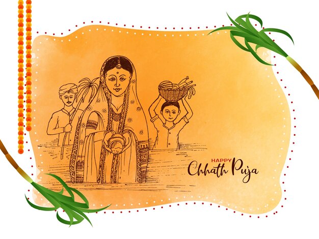 Happy Chhath Puja cultural Indian festival celebration background