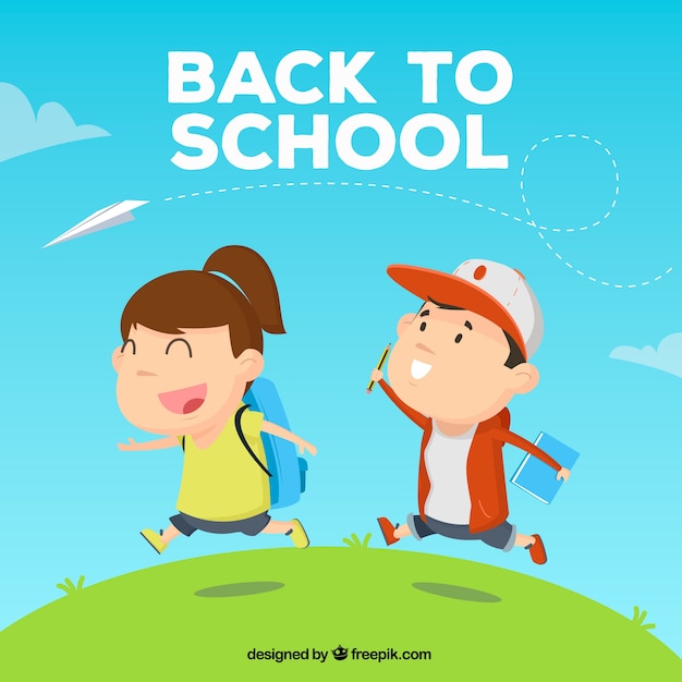 Happy children back to school background