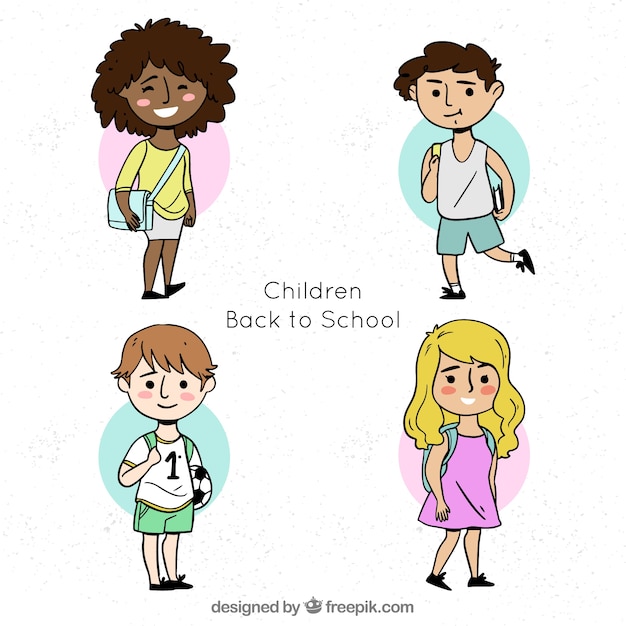 Happy children back to school background