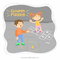 Free vector happy children playing at the break time