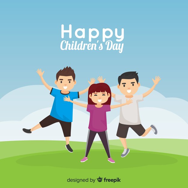 Happy children's day background in flat design