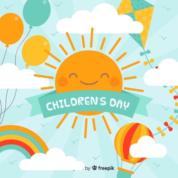 Happy children's day background in flat design