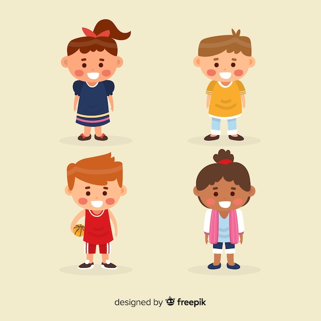 Free vector happy children's day character collection