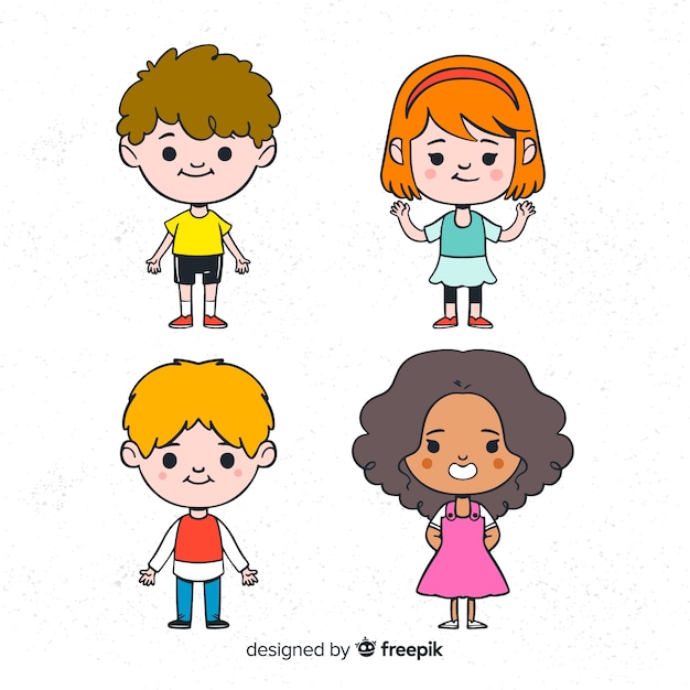 Free Vector happy children's day character collection