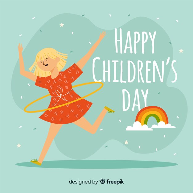 Free Vector happy children's day in flat design