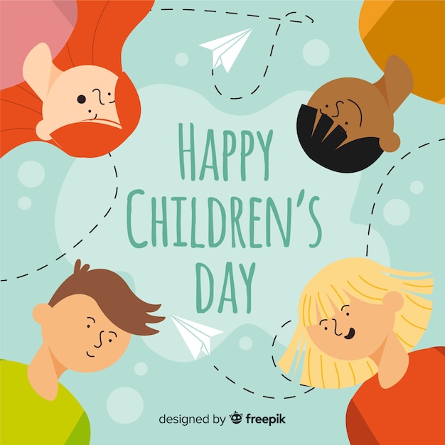 Happy children's day in flat design