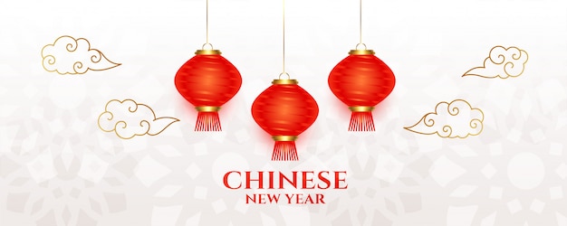 Free Vector happy chinese new year panoramic banner