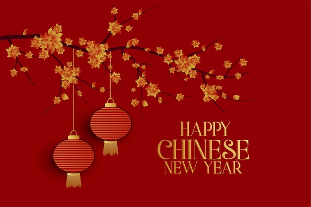 Happy chinese new year red background 