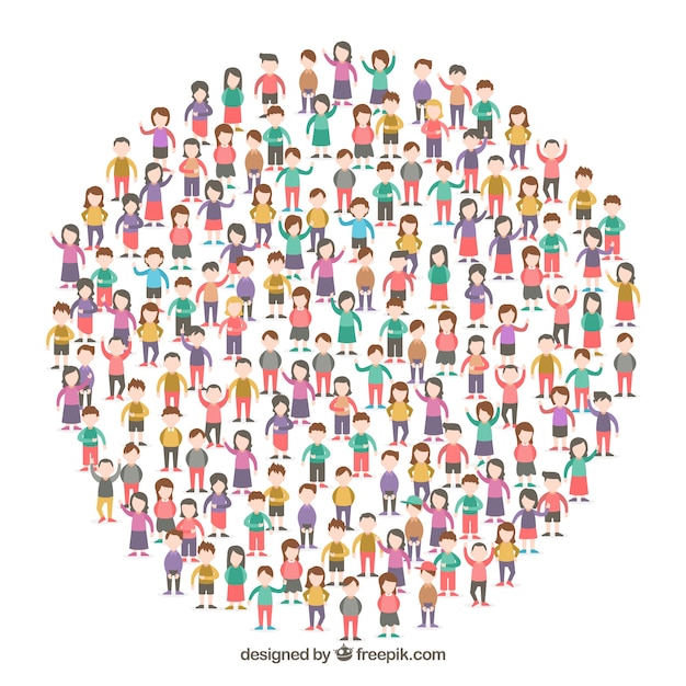 Free vector happy citizens forming a circle