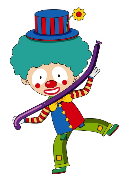 Free Vector happy clown with purple balloon