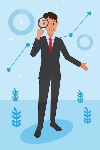 Free Vector happy   corporate man done his job as vison & mission and celebrating, leadership success and career progress concept, flat   illustration