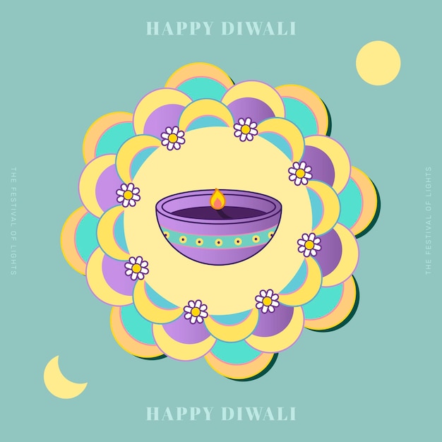 Free vector happy deepavali festival of lights background