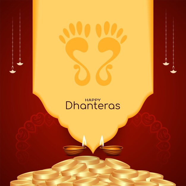 Happy dhanteras Indian hindu festival cultural background design