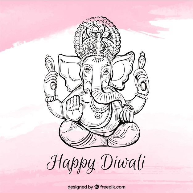 Happy diwali background with ganesha