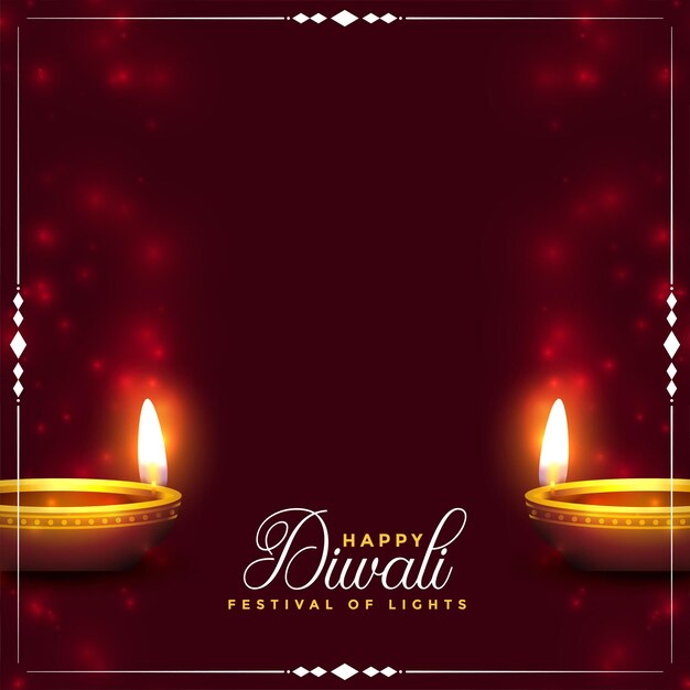 Happy diwali background with realistic diya design