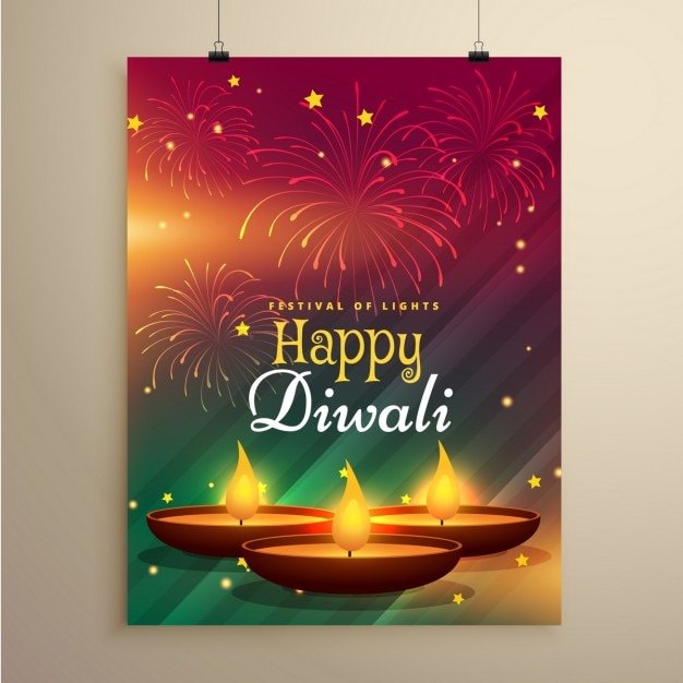 Free Vector happy diwali brochure