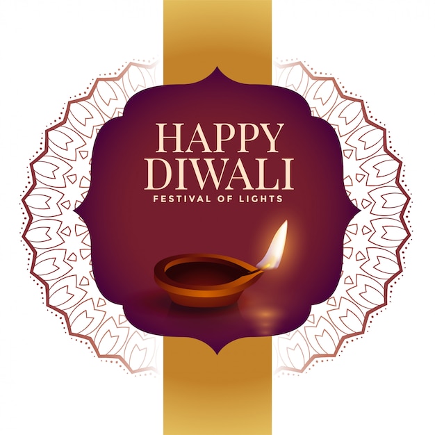 Free Vector happy diwali creative illustration with indian style decoration