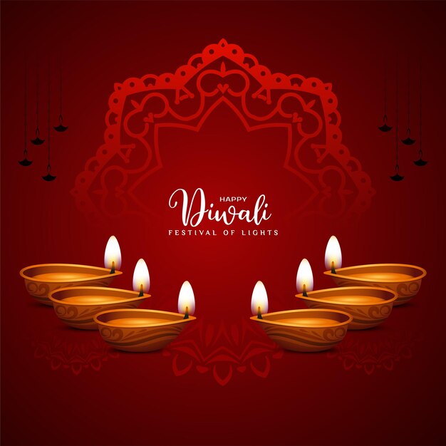 Happy Diwali cultural festival elegant greeting background design