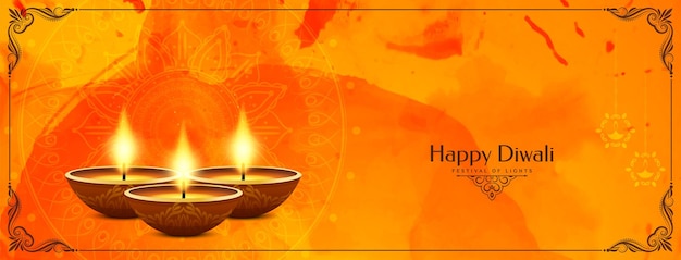 Happy Diwali cultural Indian festival classic banner design