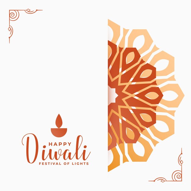 Happy diwali decoration wishes card design