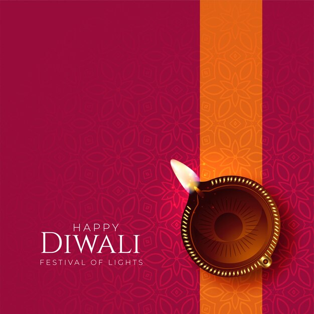 Happy diwali diya background with diya decoration