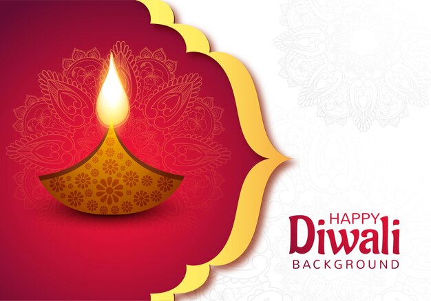 Happy diwali diya lamps holiday card celebration poster background