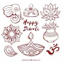 Free vector happy diwali elements