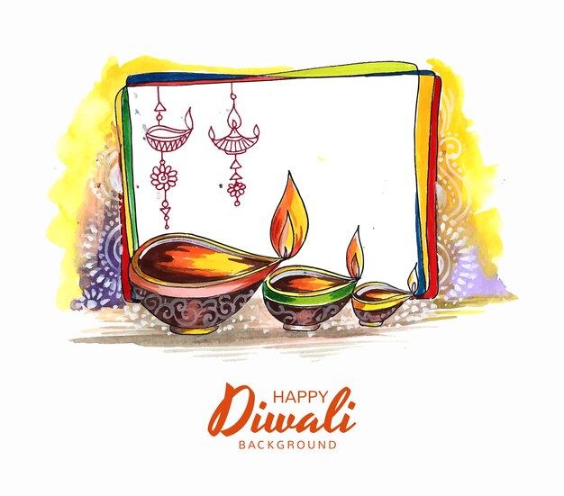 Happy diwali festival celebration colorful background