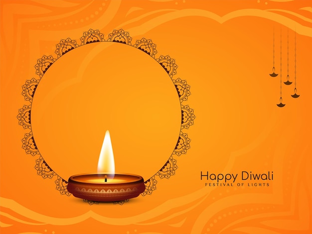 Happy Diwali festival celebration stylish yellow background design