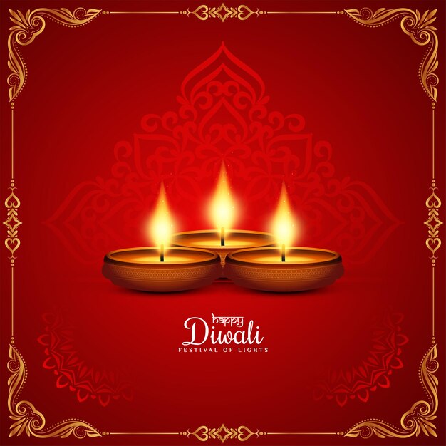 Happy Diwali festival classic red background design