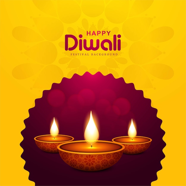 Happy diwali festival of lights celebration card background