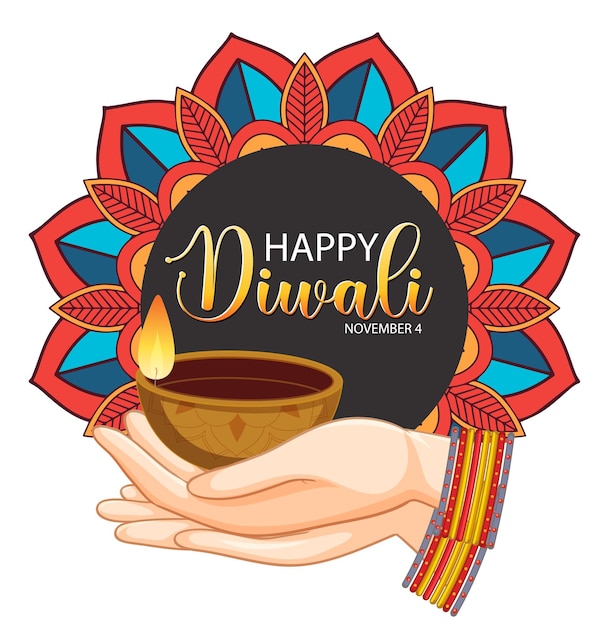 Free Vector happy diwali festival of lights