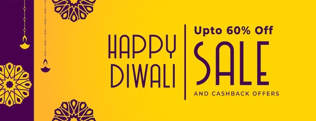 Happy diwali festival sale banner design