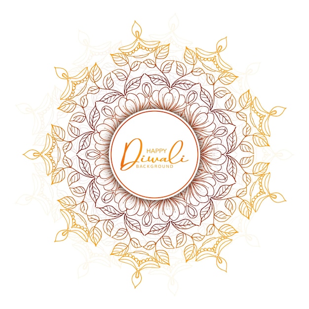 Free vector happy diwali festive colorful mandala celebration background