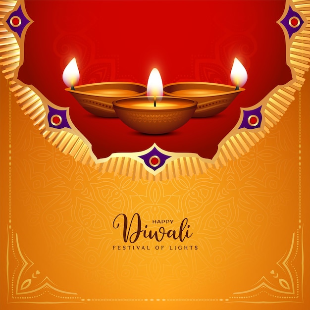 Happy Diwali Hindu Indian festival stylish greeting background