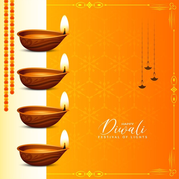 Happy Diwali Indian religious festival celebration background design