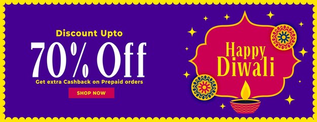 Happy diwali offers banner with discount details